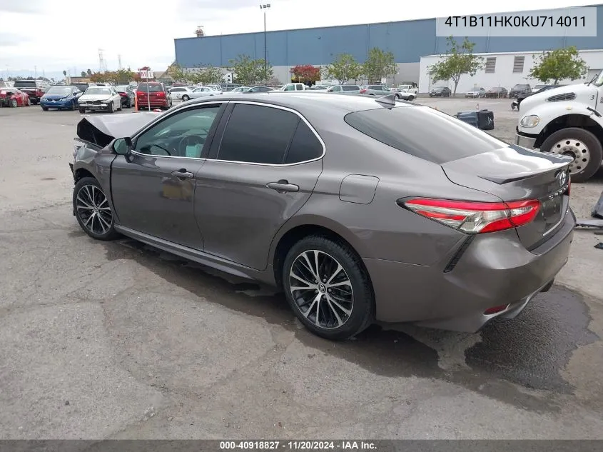 2019 Toyota Camry Se VIN: 4T1B11HK0KU714011 Lot: 40918827