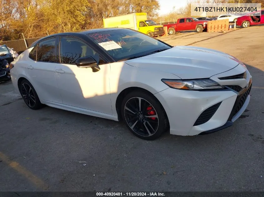 2019 Toyota Camry Xse V6 VIN: 4T1BZ1HK1KU027404 Lot: 40920481