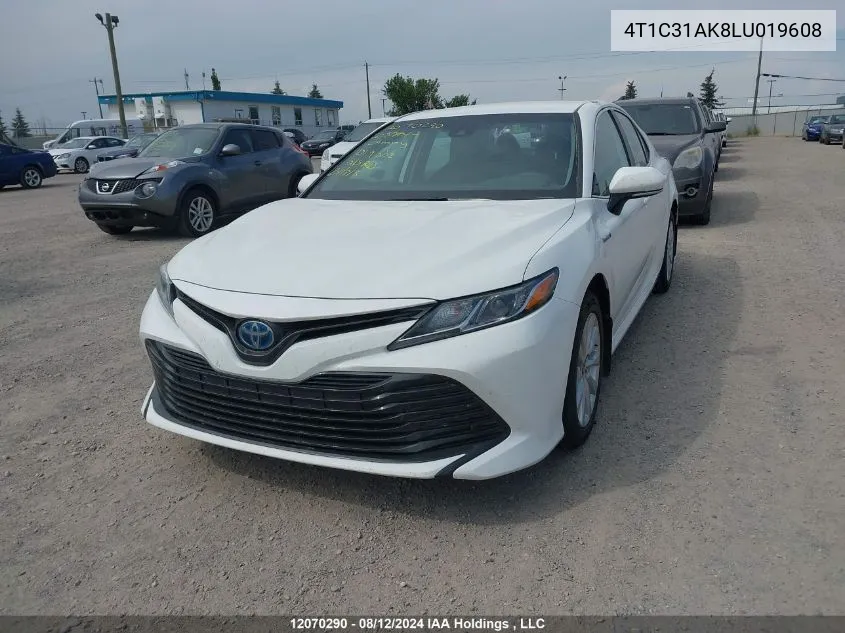 2020 Toyota Camry Le VIN: 4T1C31AK8LU019608 Lot: 12070290