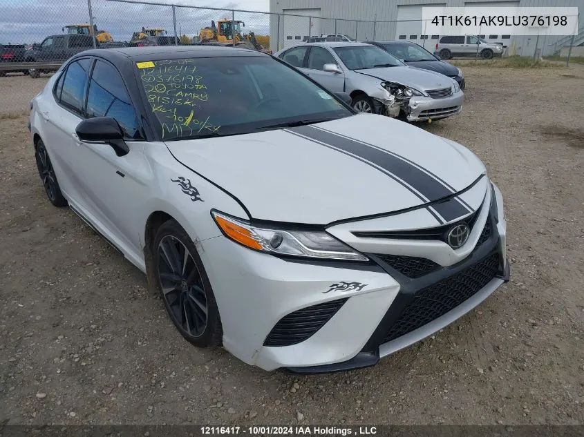 2020 Toyota Camry Xse VIN: 4T1K61AK9LU376198 Lot: 12116417