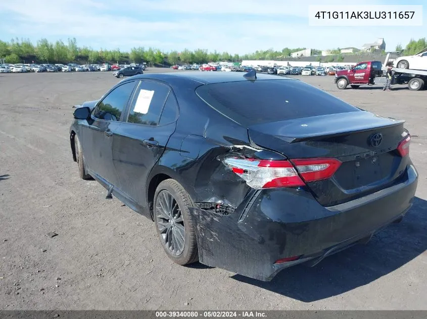 2020 Toyota Camry Se Nightshade Edition VIN: 4T1G11AK3LU311657 Lot: 39340080