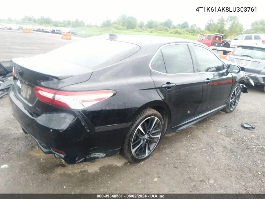 2020 Toyota Camry Xse VIN: 4T1K61AK8LU303761 Lot: 39348781