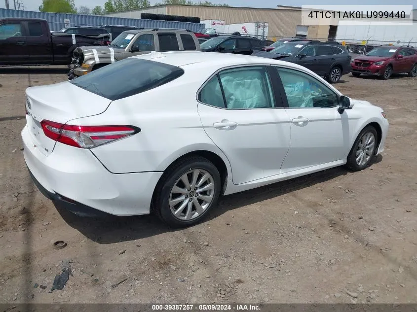 2020 Toyota Camry Le VIN: 4T1C11AK0LU999440 Lot: 39387257