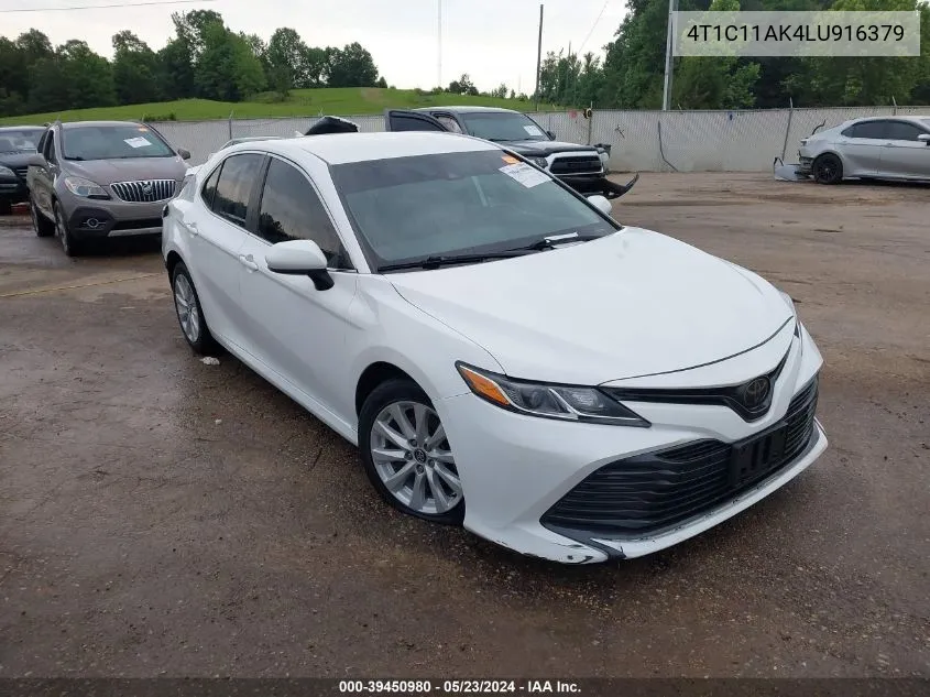 2020 Toyota Camry Le VIN: 4T1C11AK4LU916379 Lot: 39450980