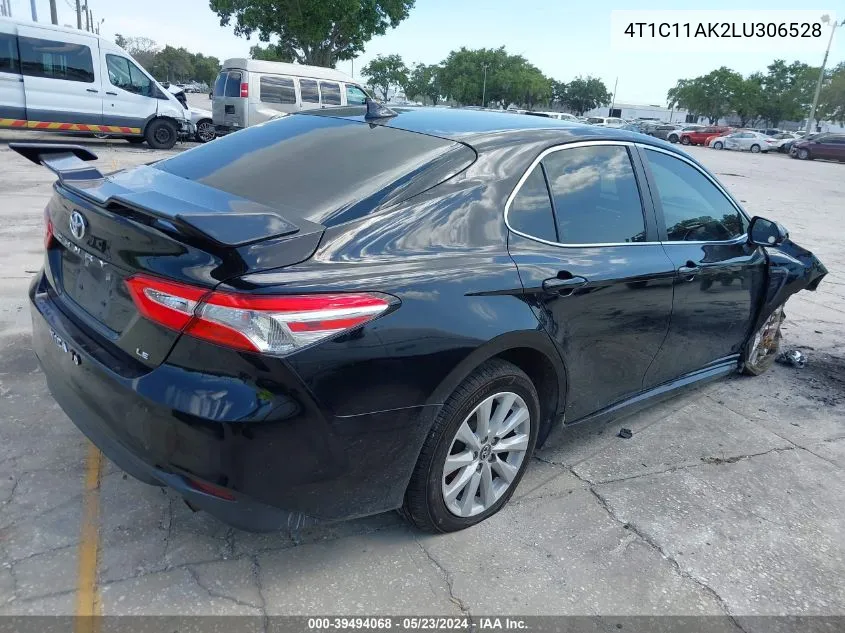 2020 Toyota Camry Le VIN: 4T1C11AK2LU306528 Lot: 39494068