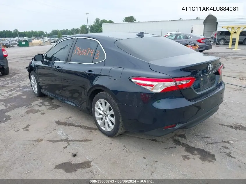 2020 Toyota Camry Le VIN: 4T1C11AK4LU884081 Lot: 39600743