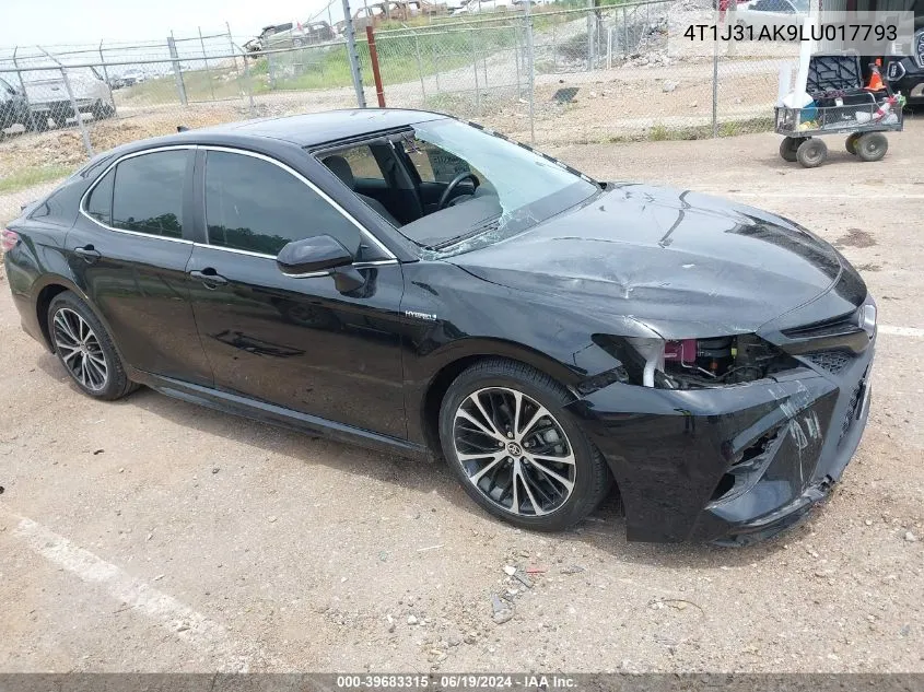 4T1J31AK9LU017793 2020 Toyota Camry Se Hybrid