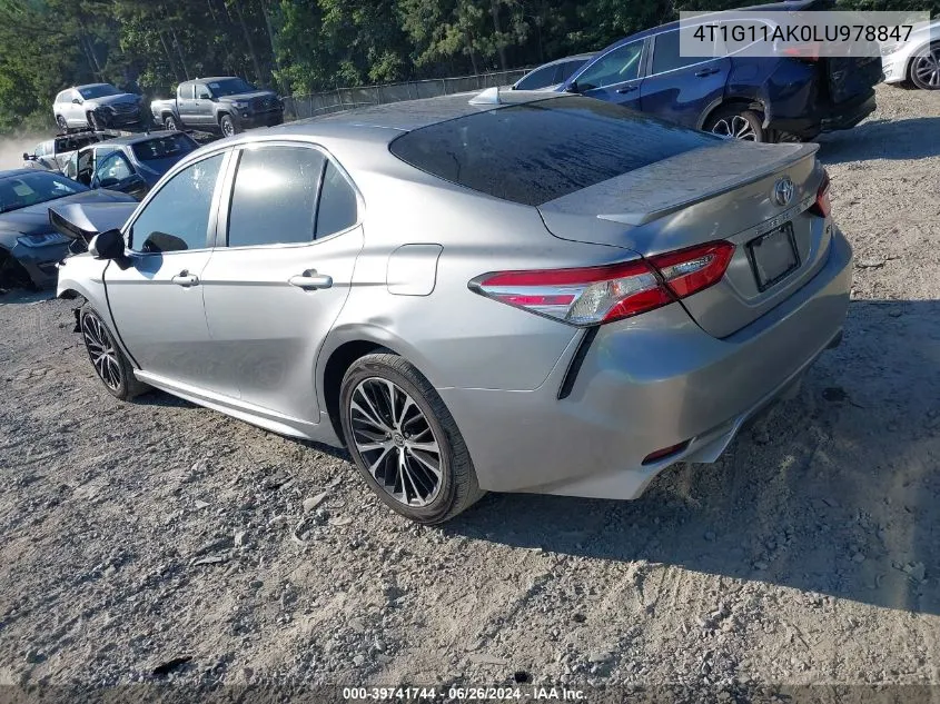 2020 Toyota Camry Se VIN: 4T1G11AK0LU978847 Lot: 39741744