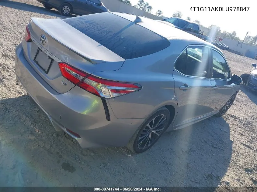 2020 Toyota Camry Se VIN: 4T1G11AK0LU978847 Lot: 39741744