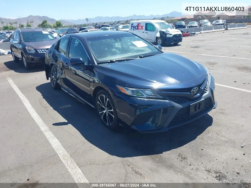 4T1G11AKXLU860403 2020 Toyota Camry Se