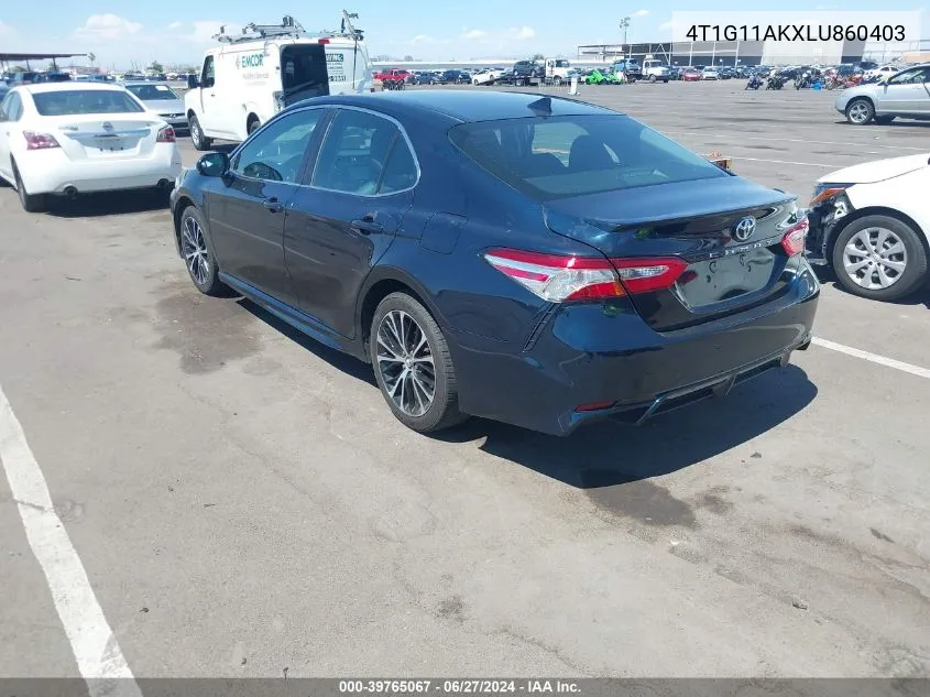 4T1G11AKXLU860403 2020 Toyota Camry Se