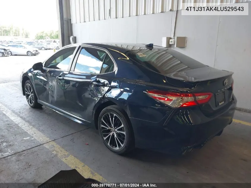 4T1J31AK4LU529543 2020 Toyota Camry Se Hybrid