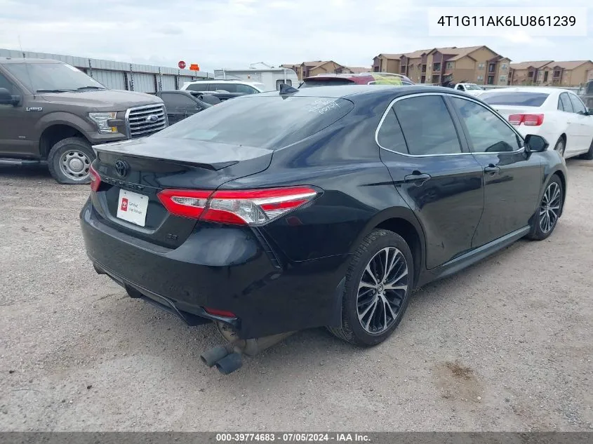 2020 Toyota Camry Se VIN: 4T1G11AK6LU861239 Lot: 39774683