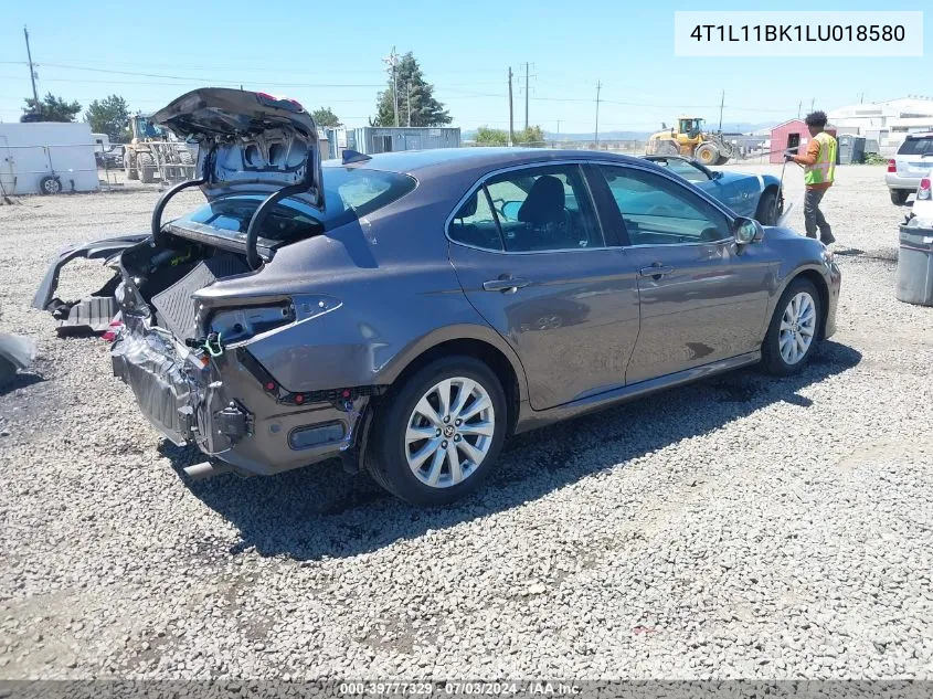 2020 Toyota Camry Le Awd VIN: 4T1L11BK1LU018580 Lot: 39777329