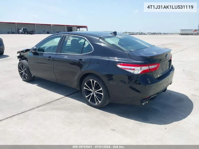 2020 Toyota Camry Se Hybrid VIN: 4T1J31AK1LU531119 Lot: 39783541