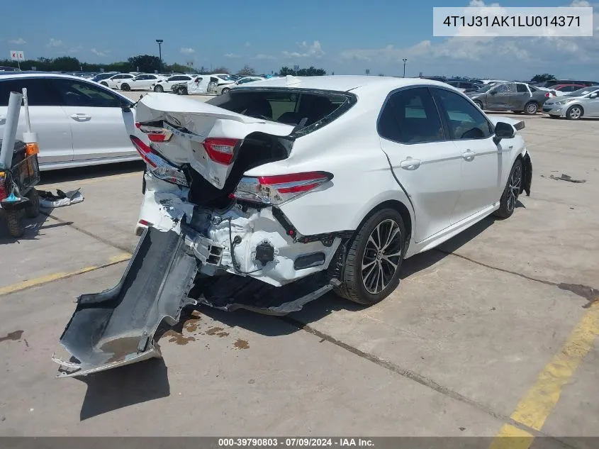 4T1J31AK1LU014371 2020 Toyota Camry Se Hybrid