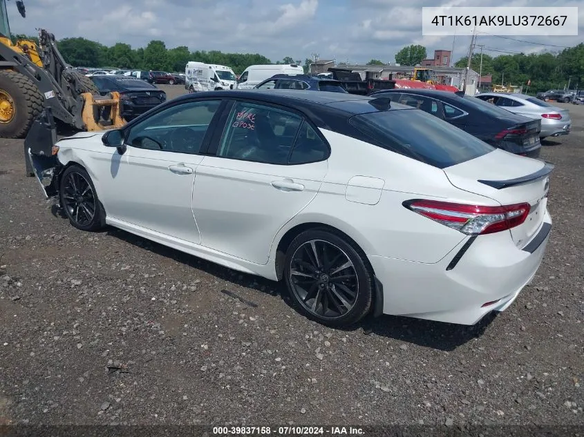 2020 Toyota Camry Xse VIN: 4T1K61AK9LU372667 Lot: 39837158