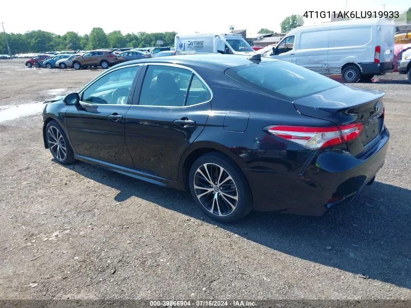 2020 Toyota Camry Se VIN: 4T1G11AK6LU919933 Lot: 39866904