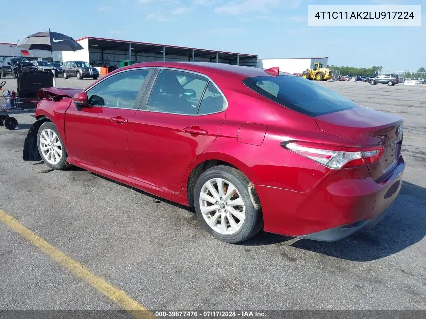 2020 Toyota Camry Le VIN: 4T1C11AK2LU917224 Lot: 39877476