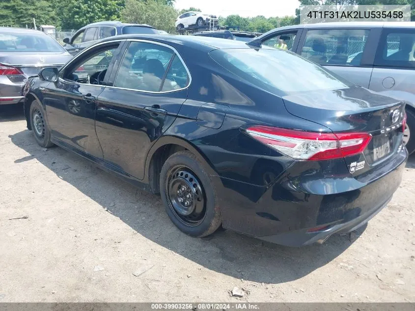 4T1F31AK2LU535458 2020 Toyota Camry Xle Hybrid