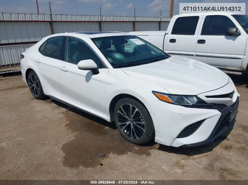 2020 Toyota Camry Se VIN: 4T1G11AK4LU914312 Lot: 39926946