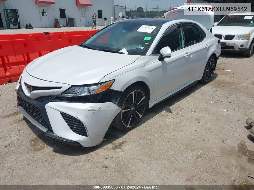 2020 Toyota Camry Xse VIN: 4T1K61AKXLU959542 Lot: 39935668