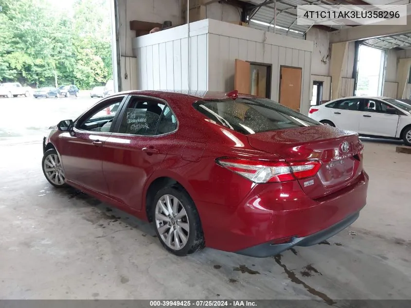 2020 Toyota Camry Le VIN: 4T1C11AK3LU358296 Lot: 39949425