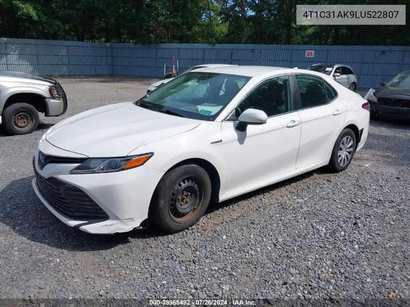 4T1C31AK9LU522807 2020 Toyota Camry Le Hybrid