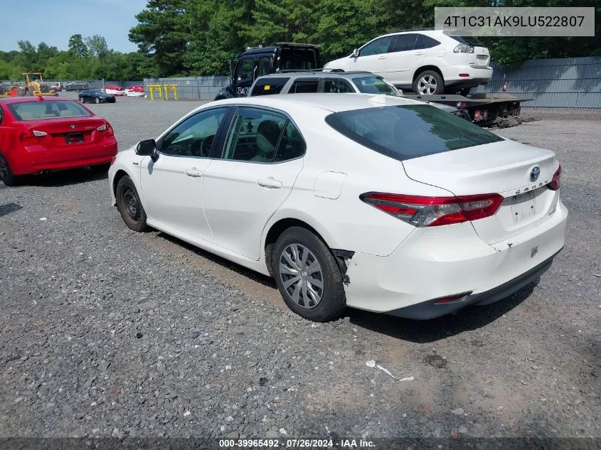 4T1C31AK9LU522807 2020 Toyota Camry Le Hybrid