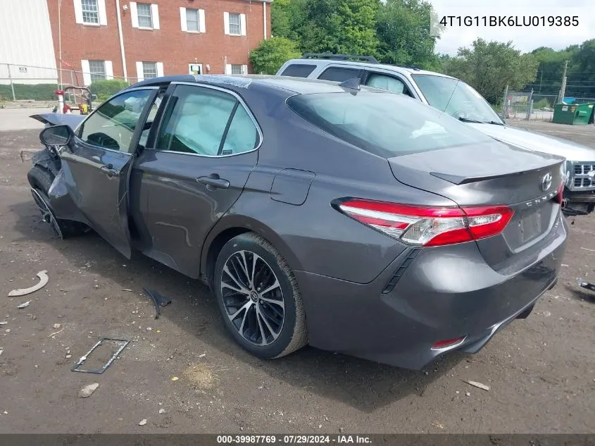 2020 Toyota Camry Se Awd VIN: 4T1G11BK6LU019385 Lot: 39987769