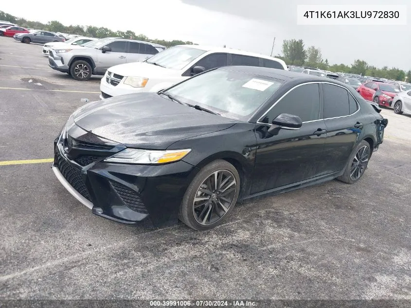 2020 Toyota Camry Xse VIN: 4T1K61AK3LU972830 Lot: 39991006