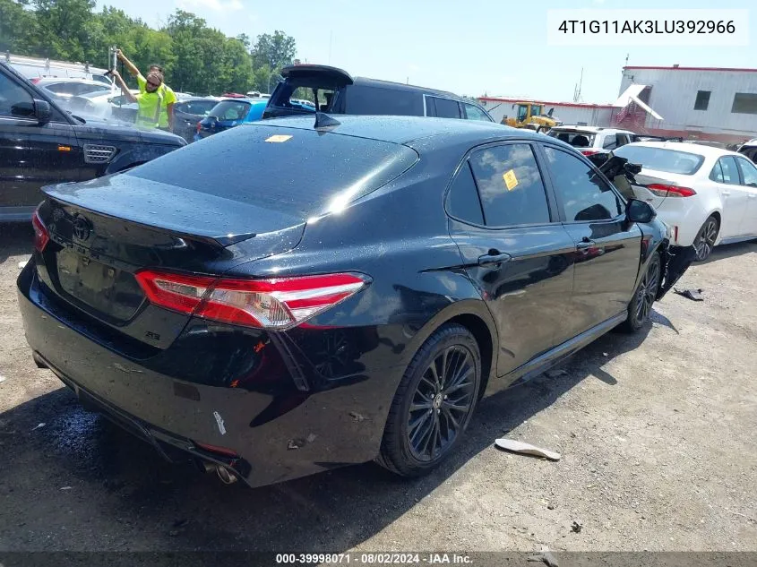 4T1G11AK3LU392966 2020 Toyota Camry Se Nightshade Edition