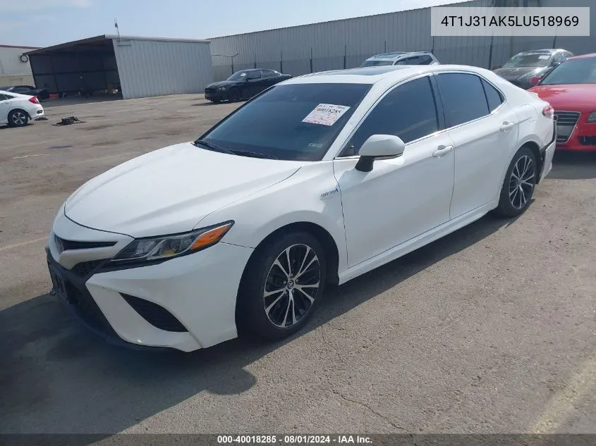 2020 Toyota Camry Se Hybrid VIN: 4T1J31AK5LU518969 Lot: 40018285