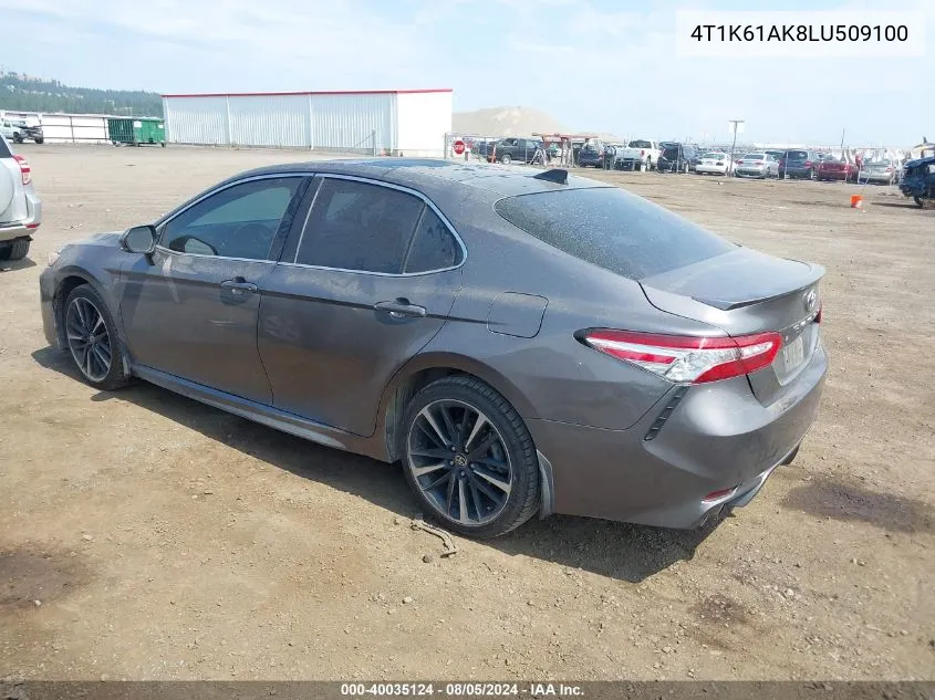 2020 Toyota Camry Xse VIN: 4T1K61AK8LU509100 Lot: 40035124