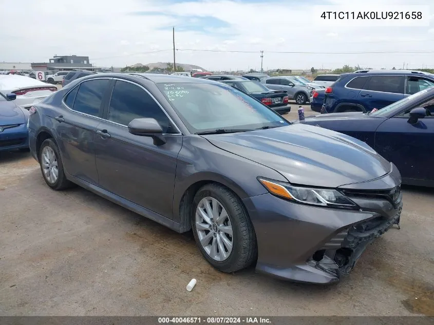 4T1C11AK0LU921658 2020 Toyota Camry Le