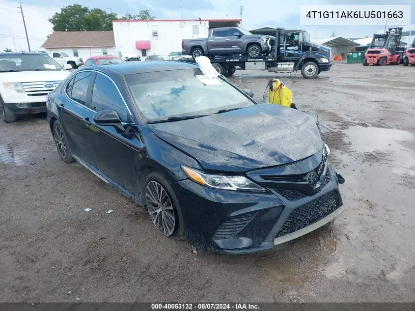 4T1G11AK6LU501663 2020 Toyota Camry Se