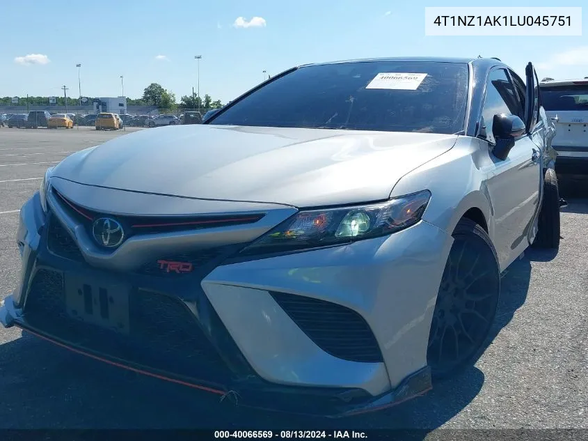 2020 Toyota Camry Trd VIN: 4T1NZ1AK1LU045751 Lot: 40066569