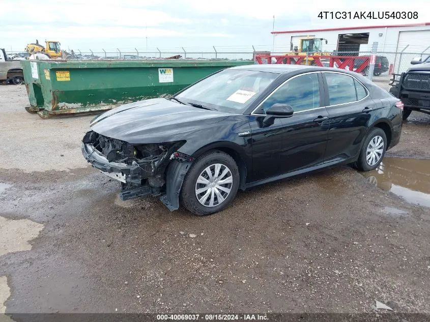 4T1C31AK4LU540308 2020 Toyota Camry Le Hybrid