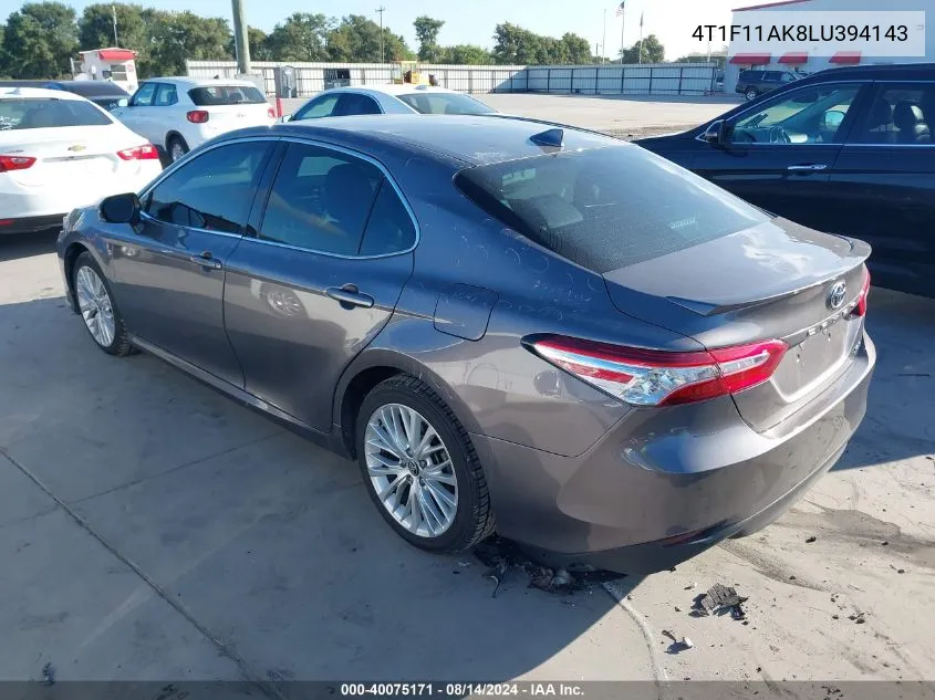 2020 Toyota Camry Xle VIN: 4T1F11AK8LU394143 Lot: 40075171