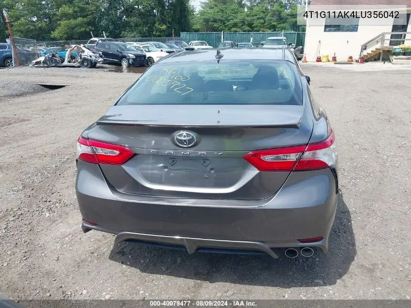 2020 Toyota Camry Se VIN: 4T1G11AK4LU356042 Lot: 40079477