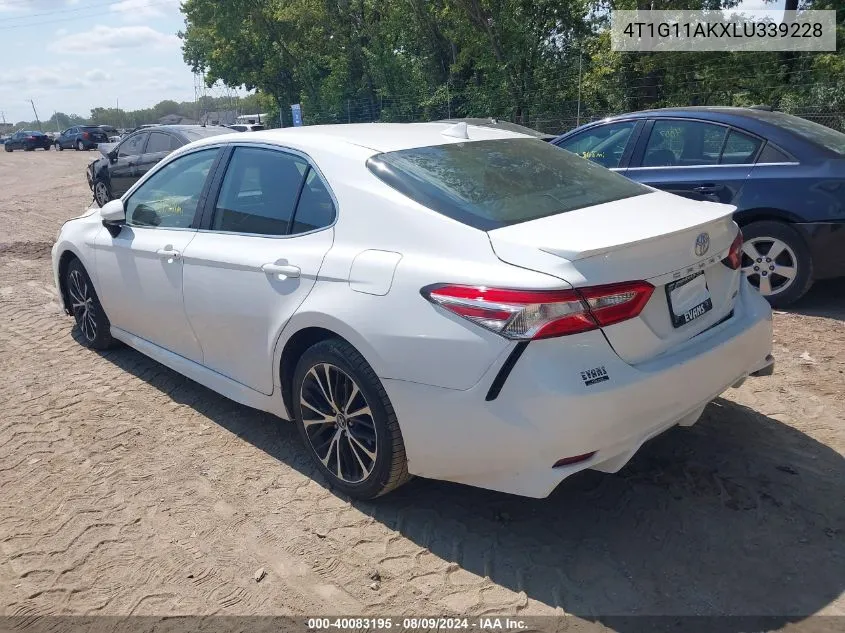 2020 Toyota Camry Se VIN: 4T1G11AKXLU339228 Lot: 40083195