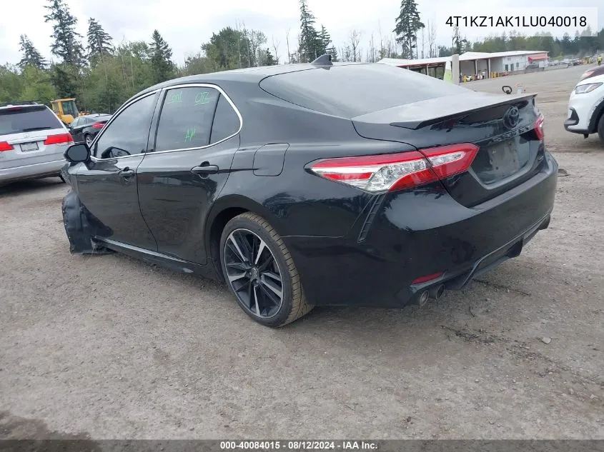 2020 Toyota Camry Trd/Xse VIN: 4T1KZ1AK1LU040018 Lot: 40084015