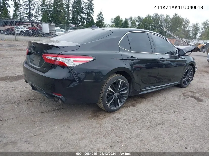 2020 Toyota Camry Trd/Xse VIN: 4T1KZ1AK1LU040018 Lot: 40084015