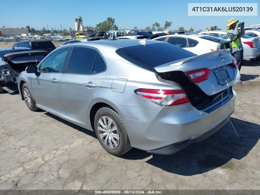 4T1C31AK6LU520139 2020 Toyota Camry Le Hybrid