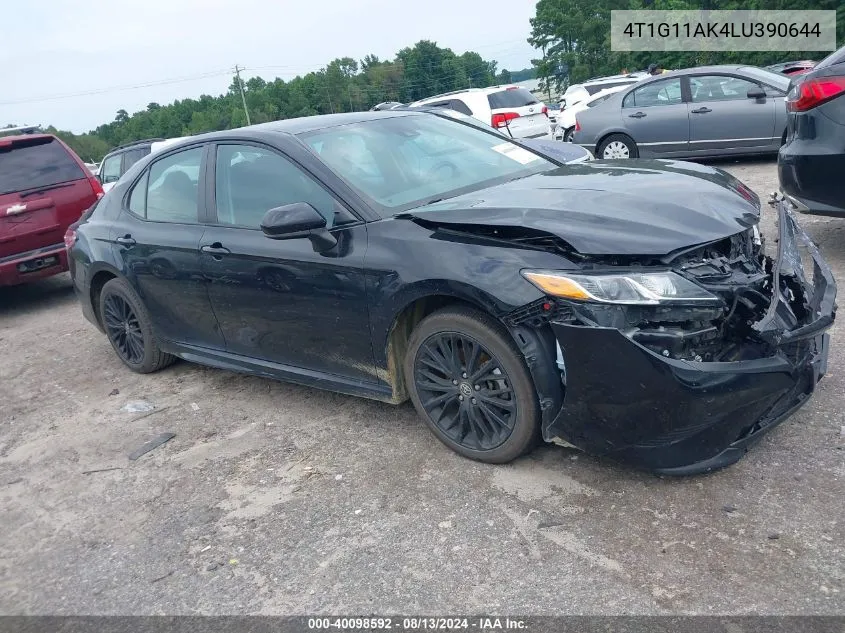 2020 Toyota Camry Se Nightshade Edition VIN: 4T1G11AK4LU390644 Lot: 40098592