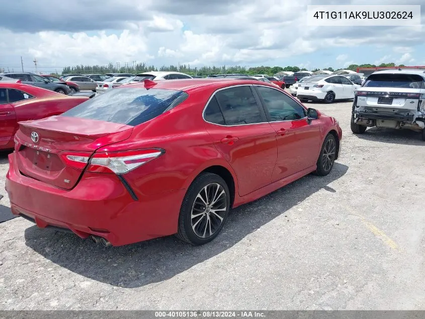 2020 Toyota Camry Se VIN: 4T1G11AK9LU302624 Lot: 40105136