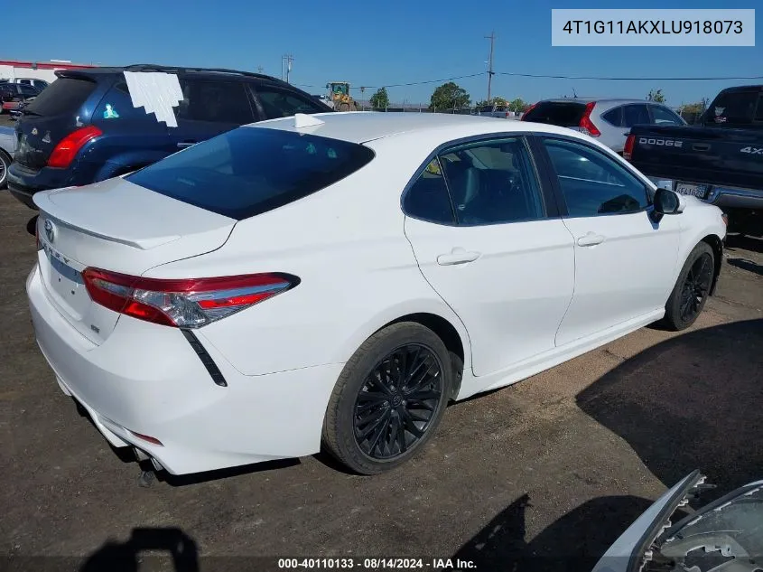 2020 Toyota Camry Se VIN: 4T1G11AKXLU918073 Lot: 40110133