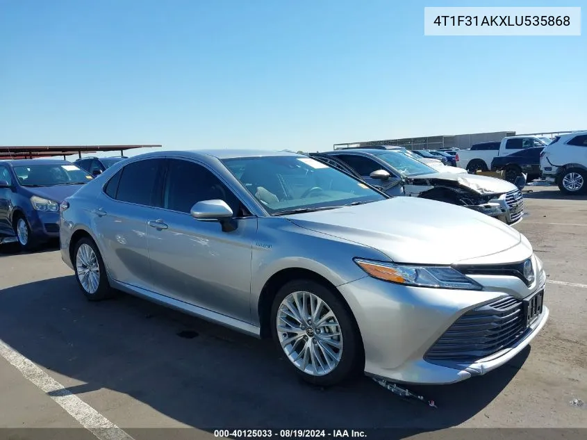 2020 Toyota Camry Xle Hybrid VIN: 4T1F31AKXLU535868 Lot: 40453232