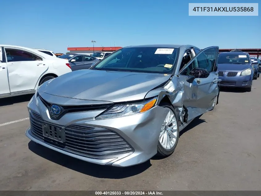 2020 Toyota Camry Xle Hybrid VIN: 4T1F31AKXLU535868 Lot: 40453232