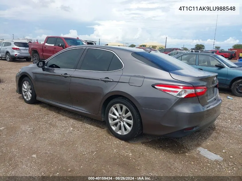 2020 Toyota Camry Le VIN: 4T1C11AK9LU988548 Lot: 40159434